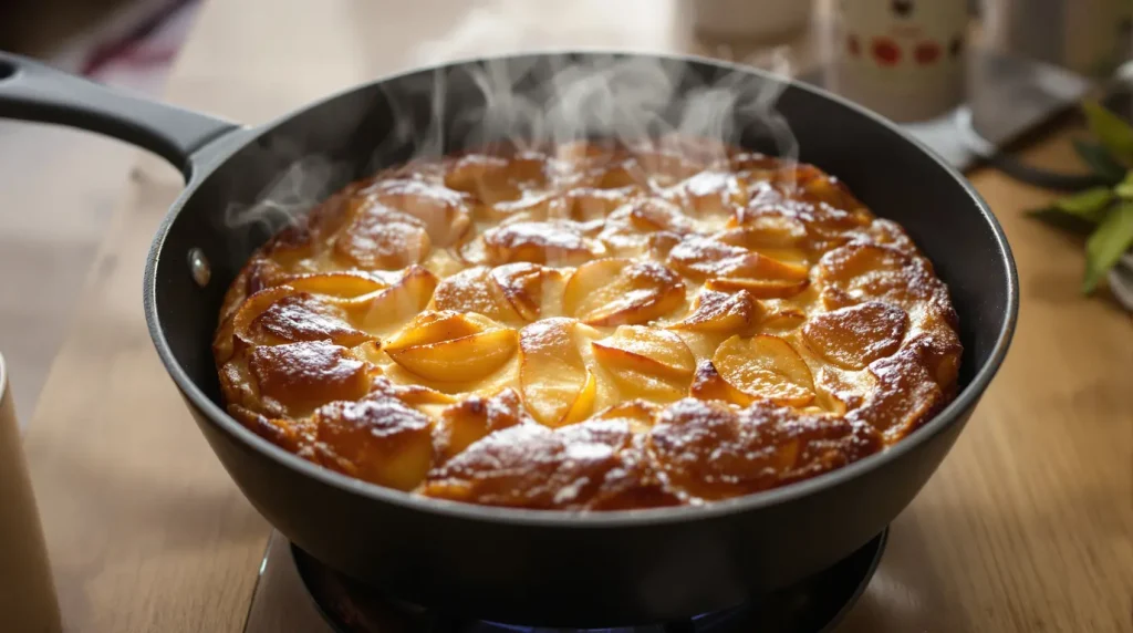Je prépare ce gâteau aux pommes à la poêle : ultra simple, rapide, sans four et tellement réconfortant