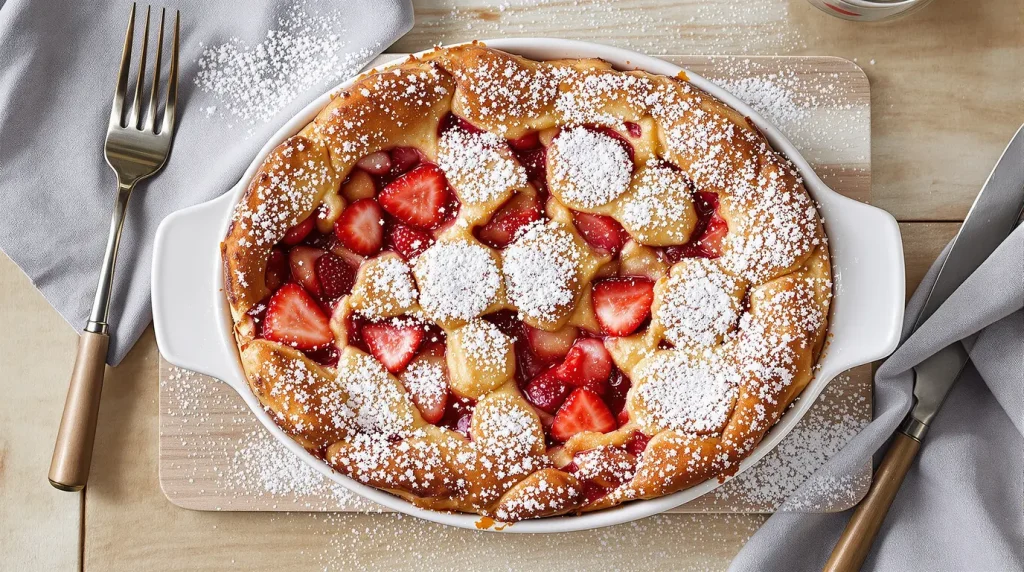 « Plus personne ne veut revenir à la version aux cerises » : mon clafoutis fraise-rhubarbe qui fait fondre les gourmands