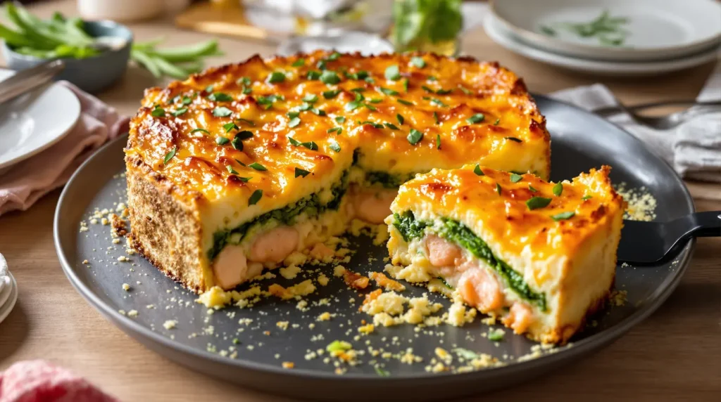 « Surprenant et délicieux » : je ne cuisine plus le banal croque-monsieur depuis que j’ai découvert ce gâteau salé au saumon et aux épinards